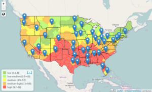 Pollen map from pollen.com